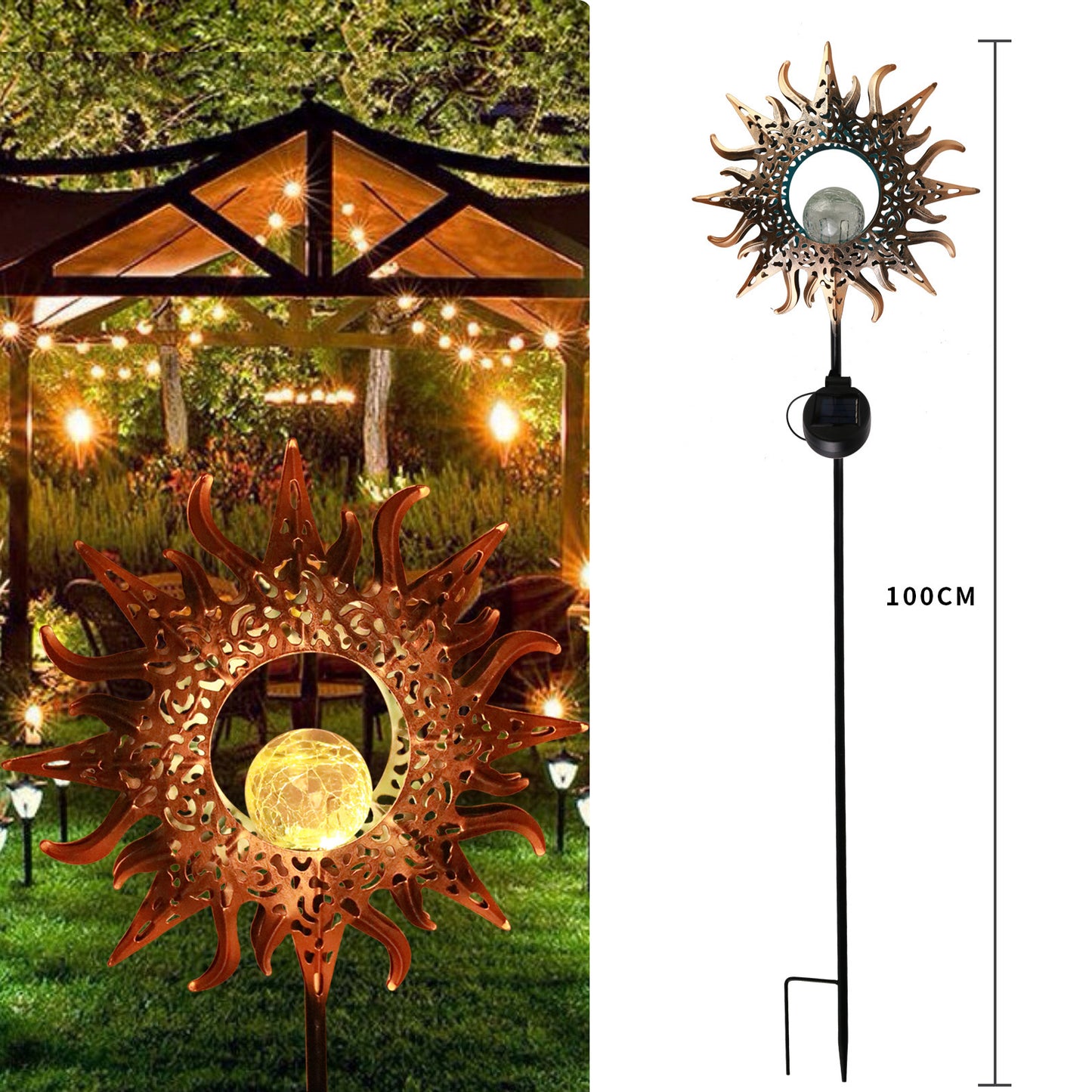 LED Solar Flame Metal Decorative Light